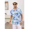 Men's Novelty Hawaiian Floral Shirt Summer Beach Shirts Blue view 2