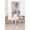 Men's Novelty Hawaiian Floral Shirt Summer Beach Shirts Blue view 3
