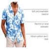 Men's Novelty Hawaiian Floral Shirt Summer Beach Shirts Blue view 4