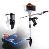 Cbhfmljd HANGKAI 4 Stroke 4 HP 53.2cc Outboard Motor Fishing Boat Engine Heavy Duty Air Cooling System 15km/H for Inflatable Boat Kayak Canoe Sailboat Hand-pull Start Outboard + Bracket view 2