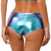 Aislor Women's Shiny Metallic Booty Shorts Hot Pants Modern Jazz Pole Dance Shorts Bottoms Colorful X-Large view 2
