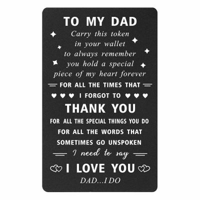 ENGZHI Dad Christmas Cards from Daughter, Thank You I Love You Wallet Card