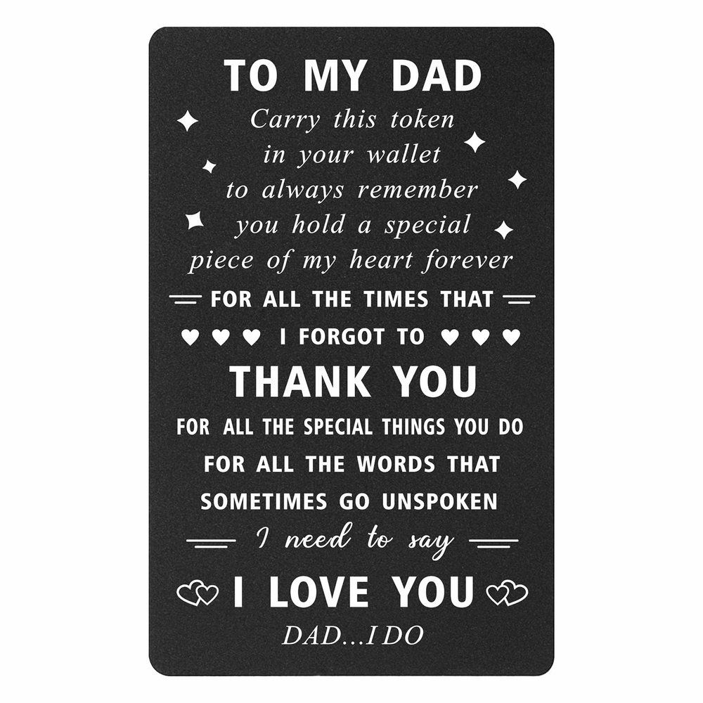 ENGZHI Dad Christmas Cards from Daughter, Thank You I Love You Wallet Card