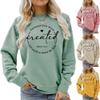 ESIKAH Perhaps You were Created for Such A Time as This Sweatshirt, Retro Graphic Shirt Women Casual Crewneck Pullover Tops Blue view 2