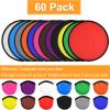 Mototo 60 Pieces Foldable Flying Disc Fans with Bag Folding Pocket Toy Set for Kids Fun Birthday Party Favors Summer Outdoor Activity Game Halloween Christmas, 12 Colors view 2