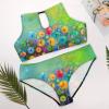 SEPTYK Seasonal Spring Summer Flowers Print Women Sexy Bikini 2 PC Plus Size Swimsuits Hollow Out High Neck Bathing Suit XL view 2