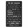 ENGZHI Male Cousin Christmas Card, To My Cousin Gifts for Men, Proud of You Birthday Graduation Gifts for Boys, Metal Engraved Wallet Card view 1