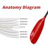 YUZIZ Kayak Paddle and Paddle Bag for Touring Kayaking in Ocean,River,Lake,Carbon Shaft with Plastic Adjuster and Fiberglass Blade (Red,205cm-215cm) view 3