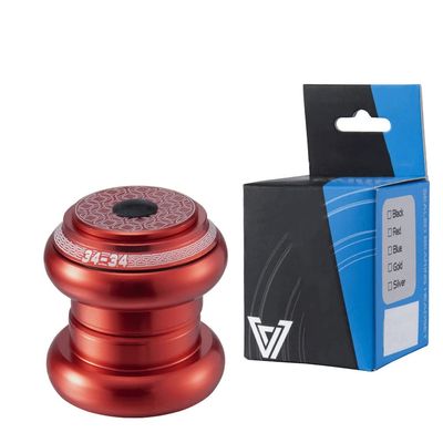 BOXKAT 34mm Bike Headset, Mountain Bike 44mm Frame Header Tube 28.6mm Straight Steerer Fork Headset Accessory (Color : Red, Size : 34-34mm(Straight))
