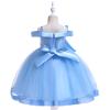 bebeone Girls Flower Dress Kids Formal Pageant Party Wedding Dresses (Sky Blue-110) view 3