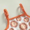 Baby Girl Rash Guard Swimsuit Sleeveless Sun Print Halter Tank Tops Shorts Bikini Crop Top Split Swimwear Set (Yellowish-Brown, 3-6 Months) view 4
