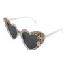 willochra Fashion Heart Women Rhinestone Sunglasses Bling Heart Sun Glasses Ladies Diamond Party Sunglasses Pink Eyewear (white) view 2