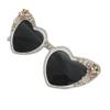 willochra Fashion Heart Women Rhinestone Sunglasses Bling Heart Sun Glasses Ladies Diamond Party Sunglasses Pink Eyewear (white) view 4