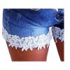 Lace Jeans Shorts for Women Summer Stretch Skinny Denim Pants Ripped Distressed Shorts with Pockets (Large,Blue) view 4