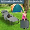 ABORON 5 Positions Camping Cots for Adults,Outdoor Folding Sleeping Cot/Mat,Folding Chaise Lounge Chair with Pillow,Portable Reclining Chair for Beach Lawn Camping Pool,Sunbathing Chairs view 2