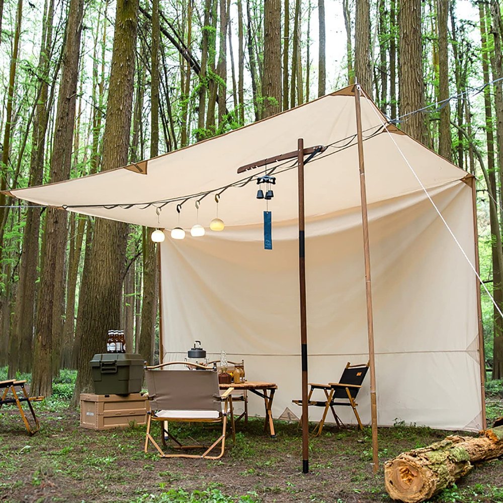 Camping Tarp Waterproof 13x16 ft Rectangle Lightweight Camping Tent Tarp, Hammock Rain Fly, Portable Survival Shelter for Camping Backpacking Traveling Outdoor Adventure (Khaki)