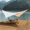 Camping Tent Tarps with Stakes and Ropes, 10x13 ft Waterproof Camping Tarp, Butterfly Shape Portable Rain Fly, Lightweight Survival Shelter for Hammock Backpacking Outdoor Adventure (Khaki) view 4