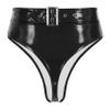 Loloda Women's Latex Hollow Out Shorts Low Waist Lace-up Party Night Club Booty Shorts Clubwear High Waist Black A X-Large view 4