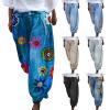 ZYXTIM Women's Casual Harem Trousers High Waist Wide Leg Loose Baggy Casual Boho Floral Print Hawaii Hippie Summer Beach Pants view 1