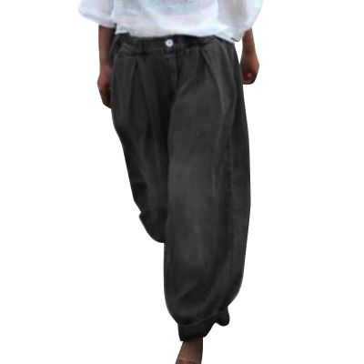 ZYXTIM Women's Casual Harem Trousers Wide Leg Loose Baggy Casual Boho Floral Print Hawaii Hippie Summer Lounge Jeans Pants
