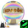 KPASON Volleyballs, Holographic Glow in The Dark Volleyball Official Size 5, Indoor Outdoor Beach Volleyball Ball view 1