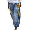ZYXTIM Women's Casual Harem Trousers High Waist Wide Leg Baggy Loose Casual Boho Floral Print Hawaii Hippie Summer Beach Pants view 1