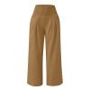 XUNRYAN Women's Cotton Linen Wide Leg Pants Summer Casual High Waisted Boho Palazzo Pants Baggy Lounge Trousers w Pockets view 3