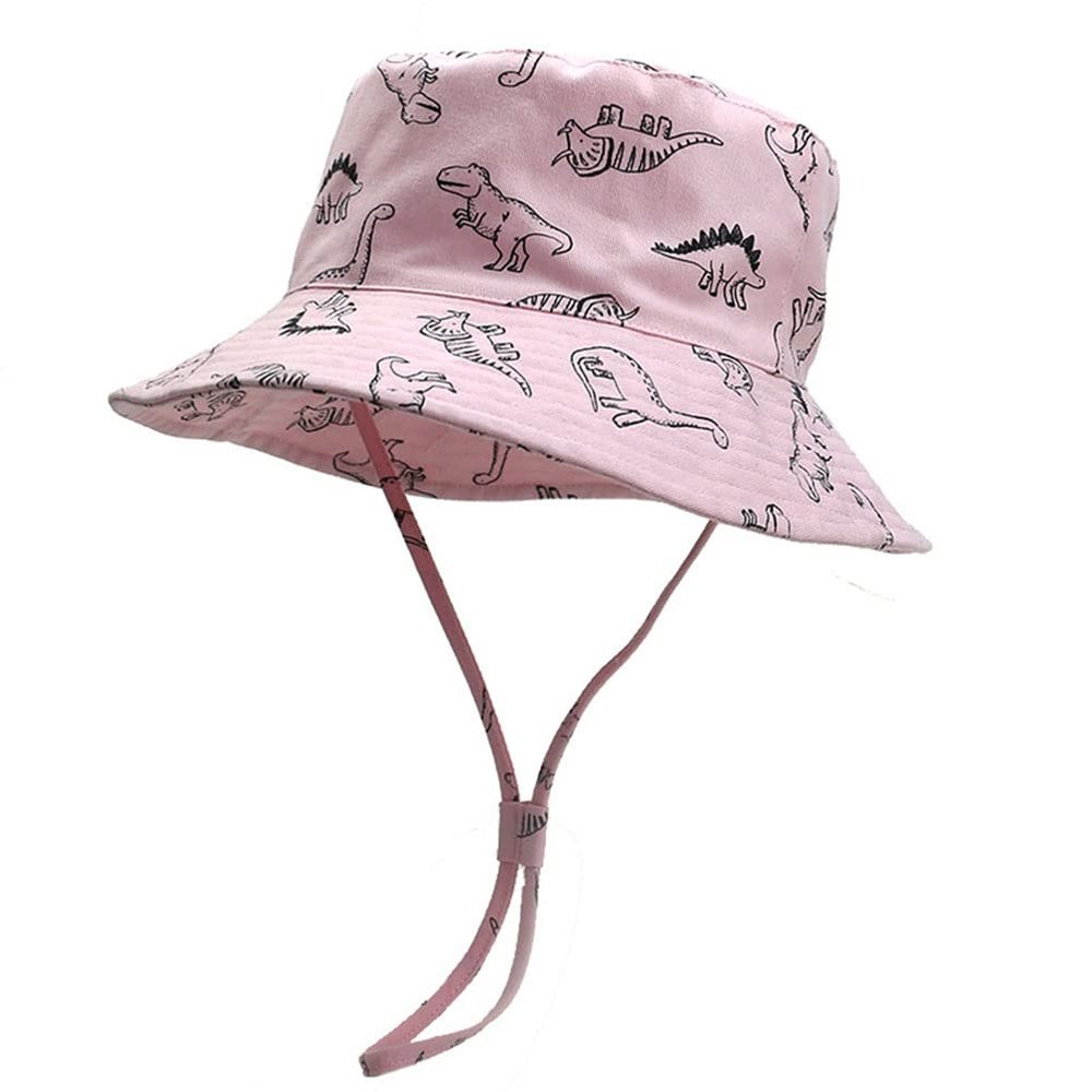 Toddler Sun Hat UPF 50+ Large Brim Outdoor Play Baby Sun Protective Kids Bucker Hat Summer Beach Cap for Boys Girls (as1, Age, 2_Years, 4_Years, 03 Pink Dinosaur)