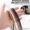 Puzeam 2 Pairs Flat Waxed Cotton Shoelaces for Boots & Casual Shoes, Replacement Leather Boot Shoestrings, 1/4" (7mm) Wide Premium and Durable Laces for Hiking and Work Boots (Black 55") view 3