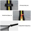 Giantex Trampoline Safety Net w/Adjustable Straps, 8 10 12 14 15 16Ft Weather-Resistant Replacement Enclosure Net with Double-Headed Zipper, Protection Buckle, Poles Not Included view 2