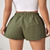 SOFULU Solid Slant Pocket Wide Leg Shorts (Color : Army Green, Size : Large) view 2