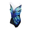 JoyCan Women's rhythmic gymnastics suit tights with diamonds Blue Game suit view 3
