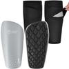 Northdeer Soccer Shin Pads for Kids incl. Sleeves with Optimized Insert Pocket - Protective Soccer Equipment Gear for Boys Girls (Grey M) view 1