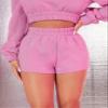 SOFULU Elastic Waist Sweat Shorts (Color : Pink, Size : Large) view 1