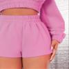 SOFULU Elastic Waist Sweat Shorts (Color : Pink, Size : Large) view 4