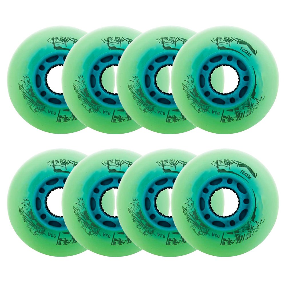 JHKJ Inline Skate Replacement Wheels 76mm Luminous Flash Inline Skates Wheel 8-Pack Used on Break Wheels Training Wheels Luggage Wheels Etc,Blue