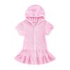 Hoanselay Kids Toddler Little Girl Swim Cover Up Towel Terry Swimsuit Wraps Zip Up Bathing Suit Robe Pool Beach Coverup (Pink, 4-5 Years) view 1