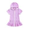 Kids Toddler Little Girl Swim Cover Up Towel Terry Swimsuit Wraps Zip Up Bathing Suit Robe Pool Beach Coverup (Purple, 4-5 Years) view 1