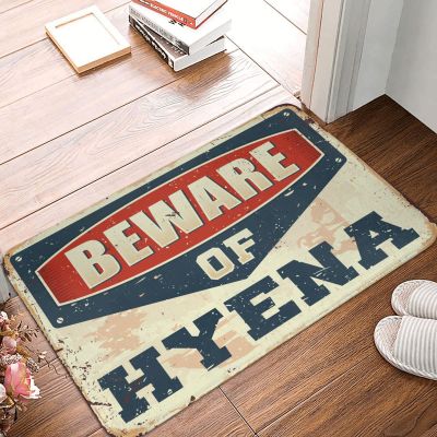 Abipuir Outdoor Door Mats for Home Entrance Beware of Hyena Rug Home Bar Decor Outdoor Paw Mat (Size : 65X90CM)