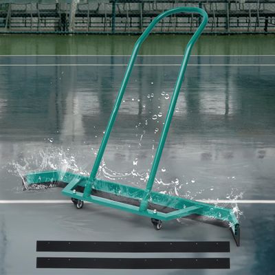 AIWFL 4.3FT Aluminium Alloy Sport Tennis Court Squeegee with Wheels, Tennis Court Rain Shuttle with Additional 2 EVA Foam Blade, Professional Squeegees Floor Water Remover Squeegee Broom, Green