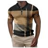 EndoraDore Men's Short Sleeve Polo Shirts Casual Golf Printed T-Shirts Summer Sport Moisture Wicking Performance Shirt Brown view 1