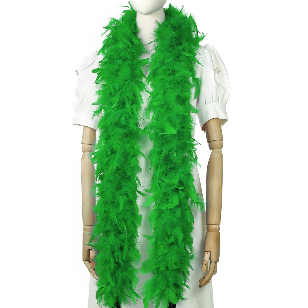 Larryhot Green Tukey Boa Feathers - 45g 2 Yards Boas for Party Bulk,Mardi Gras,Wedding,Centerpieces,Concert,Carnival and Home Decoration(45g-Green)