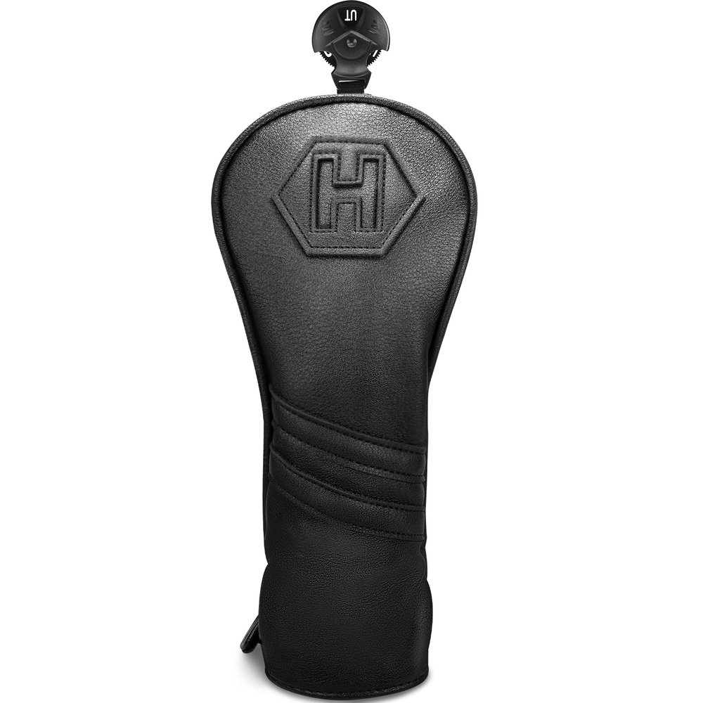 Golf Head Covers, Driver Headcover Golf Club Head Cover PU Leather Classic Black (Hybrid)