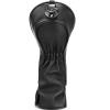 Golf Head Covers, Driver Headcover Golf Club Head Cover PU Leather Classic Black (Hybrid) view 3