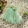 Toddler Girls Fly Sleeve Solid Color Tulle Dress Dance Party Princess Dresses Clothes Girls (Mint Green, 5-6 Years) view 3