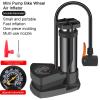 Bike Pump with Gauge Portable 160PSI Bicycle Pump Bike Pump 7 inch Bicycle Hand Pump Mini Bike Tire Pump Universal Floor Bike Pump for car, Motorcycle and Bike Black view 2