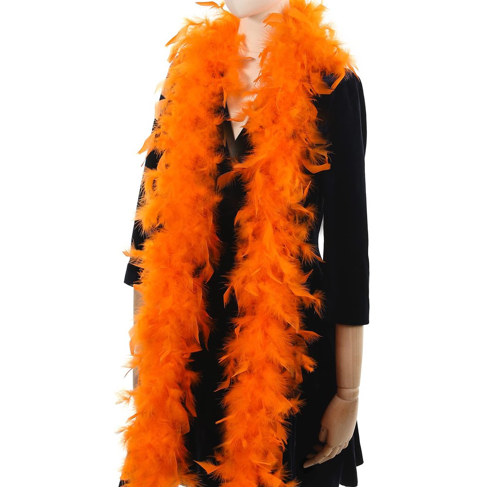 Larryhot Orange Boa Feathers for Party - 45g 2 Yards Feather Boas for Adults,Wedding,Concert,Christmas Tree and Party Home Decoration(45g-Orange)