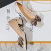 Hee grand Cute Bowknot Pointed Toe Heels for Women Rhinestone Crystal Shoes Wedding Bridal Dress Shoes Comfortable Chunky Block Heel Pumps Office Work,Apricot 6.5 view 3