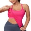 MathCat Workout Tank Tops for Women with Built in Bra, Sleeveless Gym Tops Seamless Racerback Athletic Yoga Shirts view 1