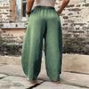 Akivide Women's Casual Linen Elastic Waist Pants High Waist Loose Comfy Trousers Wide Leg Pants for Women with 2 Pockets Light Green view 4